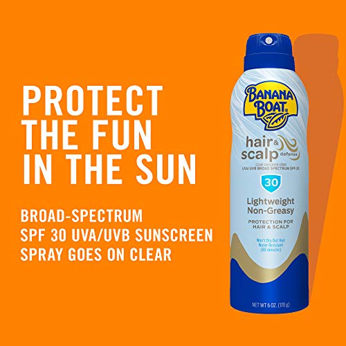 Banana Boat Hair & Scalp Defense Sunscreen, Broad Spectrum Clear Spray