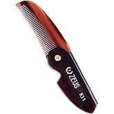 ZEUS Folding Mustache Comb for Men, Handmade Pocket Comb (Traditional) | Crafted to Tame Stray Hairs, Improve Precision, Reduce Snags &amp; Deliver Daily Grooming Control with Pocket‑Ready Design (K11)