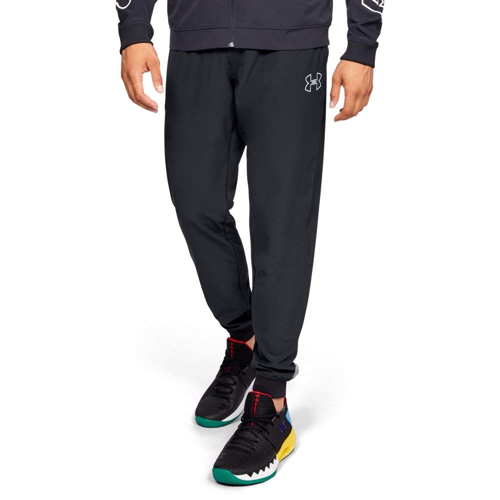Under Armour Baseline Woven Jogger Trousers - Black/White, Small