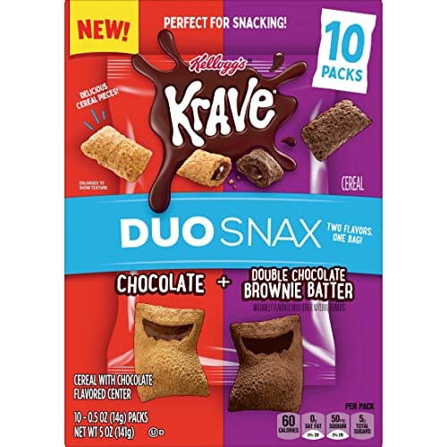 Kellogg's Krave Duo Snax Cereal Snacks, Kids Snacks, Lunch Snacks, Chocolate and Double