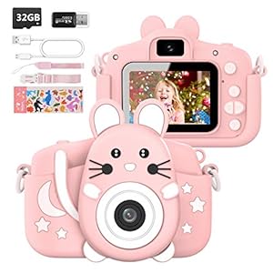 Kids-Camera-with-Silicone-Case-200MP-Rechargeable-Kids-Digital-Dual-Camera-with-20-Inch-IPS-Screen-1080P-Video-Camcorder-32GB-SD-Card-Selfie-Childrens-Camera-Toy-for-Boys-Girls-Age-3-12-Pink Kids Camera with Silicone Case, 20.0MP Rechargeable Kids Digital Dual Camera with 2.0 Inch IPS Screen 1080P Video…