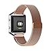Fitbit Blaze Accessory Band,Small (5.5-6.7IN),Oitom® Milanese Magnet Loop Stailess Steel Metal (Rose Gold)