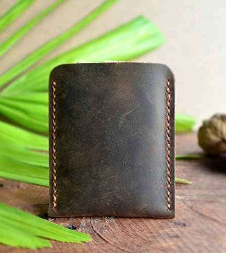 Handmade Front Pocket Leather Wallet, Leather Business Card Case