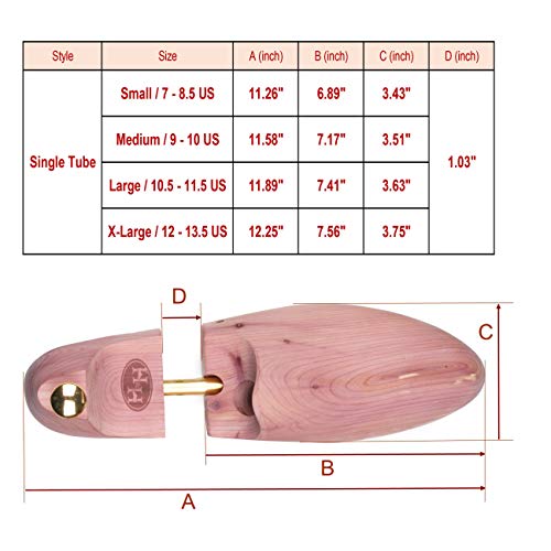 Cedar Shoe Tree Men - H&H Men's Single Tube Cedar Shoe Tree with Ventilation Hole (X-Large / 12-13.5 US) - Thumbnail 4
