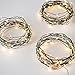 LampLust Set of 3 Fairy Lights - 180 Warm White LEDs, Green Bendable Wire, 12 Ft. Strands, Battery Operated String Light, Water Resistant, Indoor/Outdoor Use