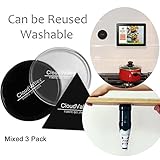Premium Fixate Cell Phone Pads by CloudValley, Sticky Anti-Slip GEL Mat [3 PACK-Black&Clear] - can Stick to iPhone, Glass, Whiteboards, Metal, Kitchen Cabinets or Tile, Car and many more