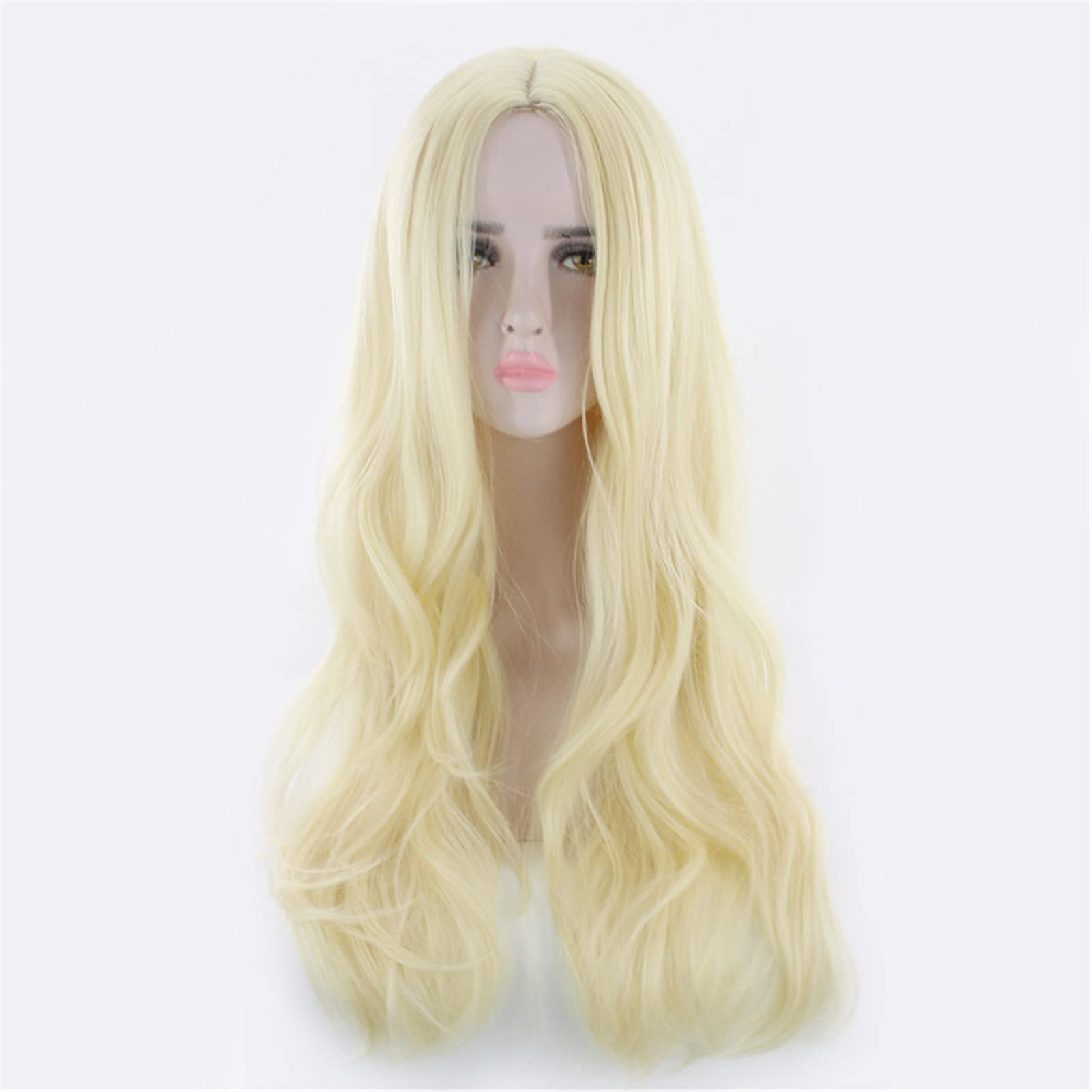 29.5" 75cm Long Blonde Wavy Wigs for Women Long Curly Synthetic Blonde Wigs for Party Cosplay Halloween Anime (C-Light Blonde) — image 1