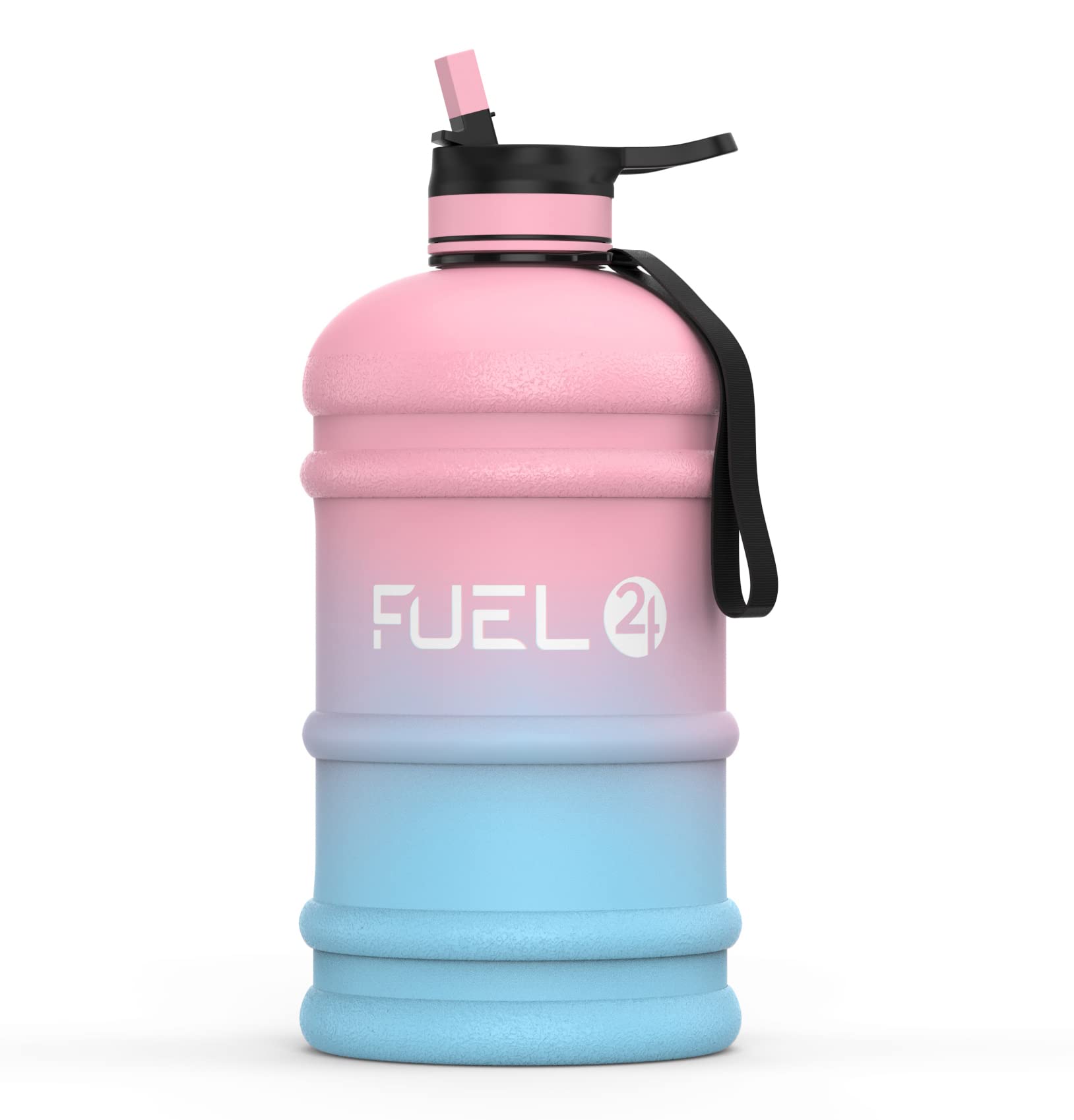 Fuel24 Jug - 2.2 Litre Water Bottle - Extra Strong Flex Material - Drop Proof, Pop or Straw Cap Options - 2.2L Large Gym Sports Bottle, BPA FREE