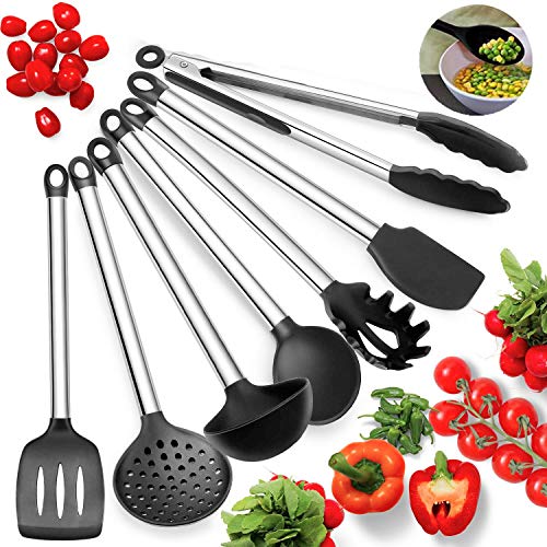 JmeGe 12 Piece Cooking Utensils Nonstick Kitchen Utensil Set Silicone And Stainless Steel Spatula  Kitchen Tools Best Kitchen Gadgets Kitchen Tool Set Gift