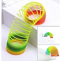 Simply Works Imports Slinky Toy Rainbow Long Giant Plastic Vintage Magic Springs Fun Slinky Toy for Kids 2 Pack