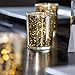 Gold Votive Candle Holder, Set of 12 – Bulk, Mercury Glass Finish Holders for Wedding Decorations, Home Décor, Table Centrepiece with 13 Battery Operated Bulb Flameless LED Tealight