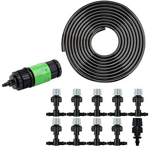 UPC 754970000255, CISNO Garden Patio Water Mister Air Misting Cooling System Sprinkler Nozzle Micro Irrigation (10m)