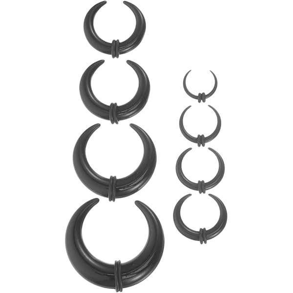 ZS Lot De 9 Paires D'anneaux De Septum En Acrylique Pour étirer, Nez Percé, Calibre 9, Taille 14 à 00 G, Acrylique, Pas De Gemme