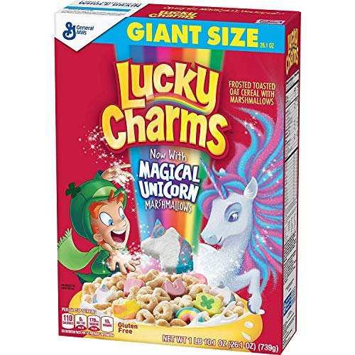 Lucky Charms, Marshmallow Cereal with Unicorns, Gluten Free, 26.1 oz (2 Pack) Lucky Charms, Marshmallow Cereal with Unicorns, Gluten Free, 26.1 oz (2 Pack)