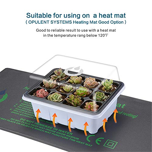 OPULENT SYSTEMS 10 Sets Seed Trays 120 Cells Seedling Starter Tray Garden Plant Germination Kit Seed Starting Tray with Dome and Base, Hand Tool Kits for Indoor Hydroponic Plants Growing