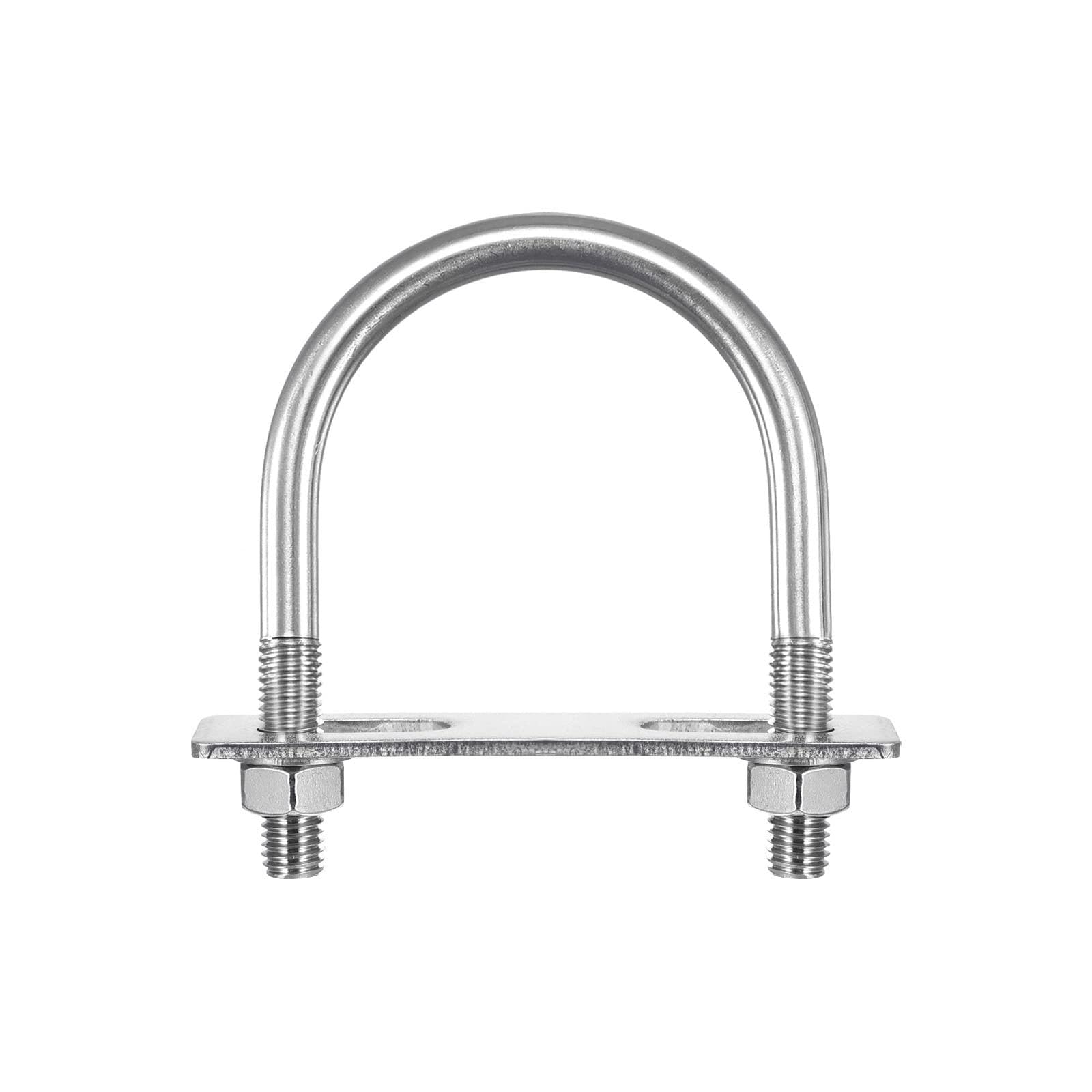 TA-VIGOR 2 sets M10 Round U-Bolts, 65mm Inner Width 97mm Length 304 Stainless Steel U-Bolts with Nut, Plate, Washer for Attaching Piping Conduit Cable Tube Brackets Boat Trailer