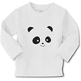 Kids Long Sleeve T Shirt Cute Panda Bear Face and Head Cotton Boy & Girl Clothes Funny Graphic Tee A White Design Only 4T
