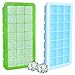 Utopia Home Food Grade Green & Blue Silicone Ice Cube Tray Set - Set of 2 - Total of 42 Ice Cube Molds