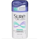Sure Invisible Solid Anti-Perspirant and Deodorant, Unscented (Pack of 4)