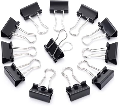 SOTMALTK 95 Pcs 19mm Bulldog Clips Small Binder Clips Black Metal Foldback