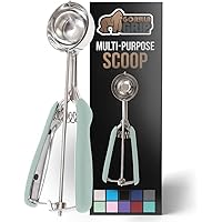 Gorilla Grip Premium Stainless Steel, Spring-Loaded Scoop for Fruit, Cookie and Ice Cream, Easy Squeeze and Clean Release, Co