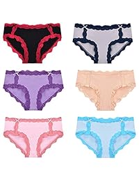 Yinhua - Bragas de algodón para mujer, diseño hipster, 6 unidades