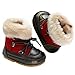 Kuner Baby Boys and Girls Plush Robber Sole Warm Snow Boots First Walkers (12-18 Months Toddler,Red)