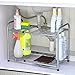 NEX 2-Tier Under Sink Shelf Organizer Under Sink Storage Rack with Flexible & Expandable 15'' to 27''for Kitchen Bathroom Cabinets