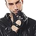 ELMA Men's Unlined Deerskin Leather Driving Gloves Cutout At Back (L, Black)
