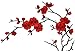 EmmasByEmma Two Asian Cherry Blossom Sakura Flower Iron on Embroidered Appliques Patch Japanese Chinese (Red)