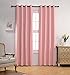 MIUCO Room Darkening Soild Grommet Blackout Curtains for Kids Bedroom Window Curtains Set of 2 52x84 Inch Pink, Bonus 2 Tie Backs Included