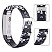 Vancle Leather Bands Compatible with Fitbit Alta/Fitbit Alta HR for Women Men, Adjustable Replacement Accessories Strap with Buckle for Fitbit Alta and Fitbit Alta HR (#.Floral Gray+Floral Red)