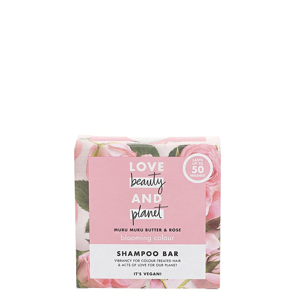 Love Beauty And Planet Muru Muru Butter and Rose Blooming Colour Hydrating and Moisturising Vegan Shampoo Bar 90 g