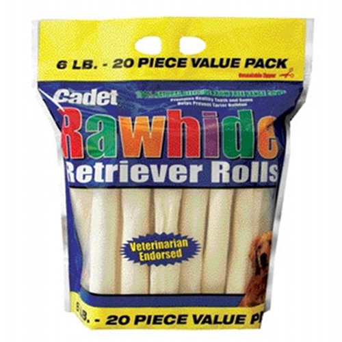 Cadet Rawhide Retriever Rolls Dog Chew, 20Pack My Pet Supplies