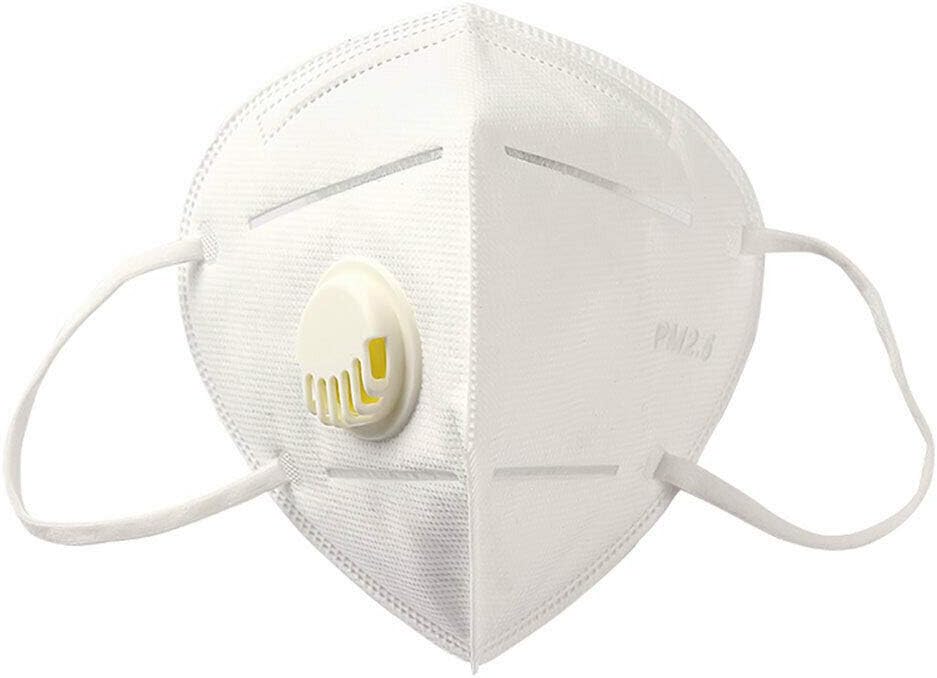 10pcs New Disposable Dust Mask KN95 Respirator Face Masks w/Breathing Valve (White)