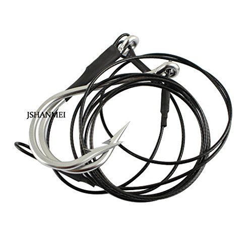 JSHANMEI-Twin-Hooks-Double-Drop-Rig-Stainless-Steel-Jig-Hooks-Shark-Rigs-Cable-Leader-Saltwater-Sea-Fishing-Big-Game-Tackle JSHANMEI-Twin-Hooks-Double-Drop-Rig-Stainless-Steel-Jig-Hooks-Shark-Rigs-Cable-Leader-Saltwater-Sea-Fishing-Big-Game-Tackle