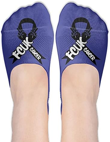 Cancer Fight Women No-Show Casual Liner Socks Non Slip Flat Boat Ankle Socks