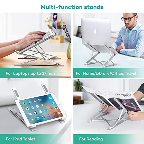 LEHOM Laptop Stand, Adjustable Aluminum Computer Holder, Foldable