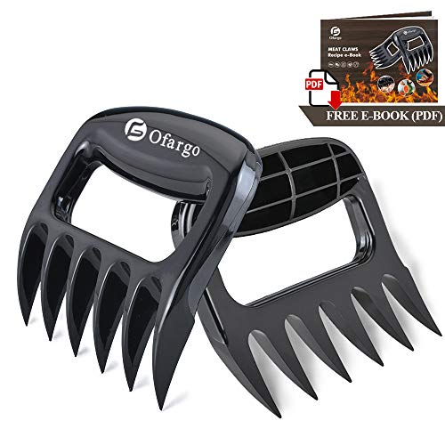 Ofargo Bear Claws Meat Shredder, Solid Meat Claws With FDA-Approved For BBQ Grill Meat Shredder, 2 Pack, Black