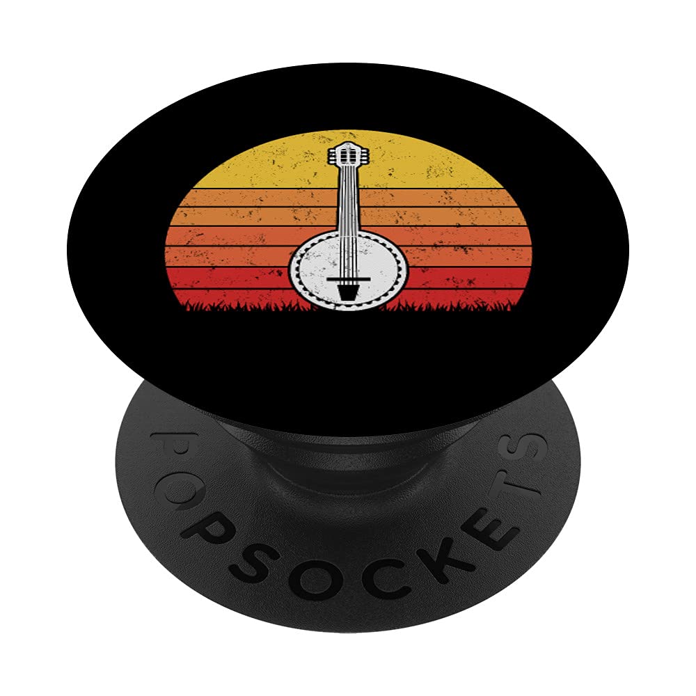 Vintage Banjo Guitar Music Lover Retro Banjo PopSockets Swappable PopGrip