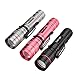 WEIKAILTD Pack of 3,Assorted Colors,300 lumens Mini LED Flashlight with three CREE T5 LED,Adjustable Focus, 3 Modes, Anodized Finish