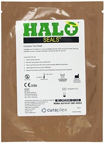 Progressive Medical Halo Chest Seal High Performance Occlusive Dressing for Trauma Wounds, 2 Count by Progressive Medical