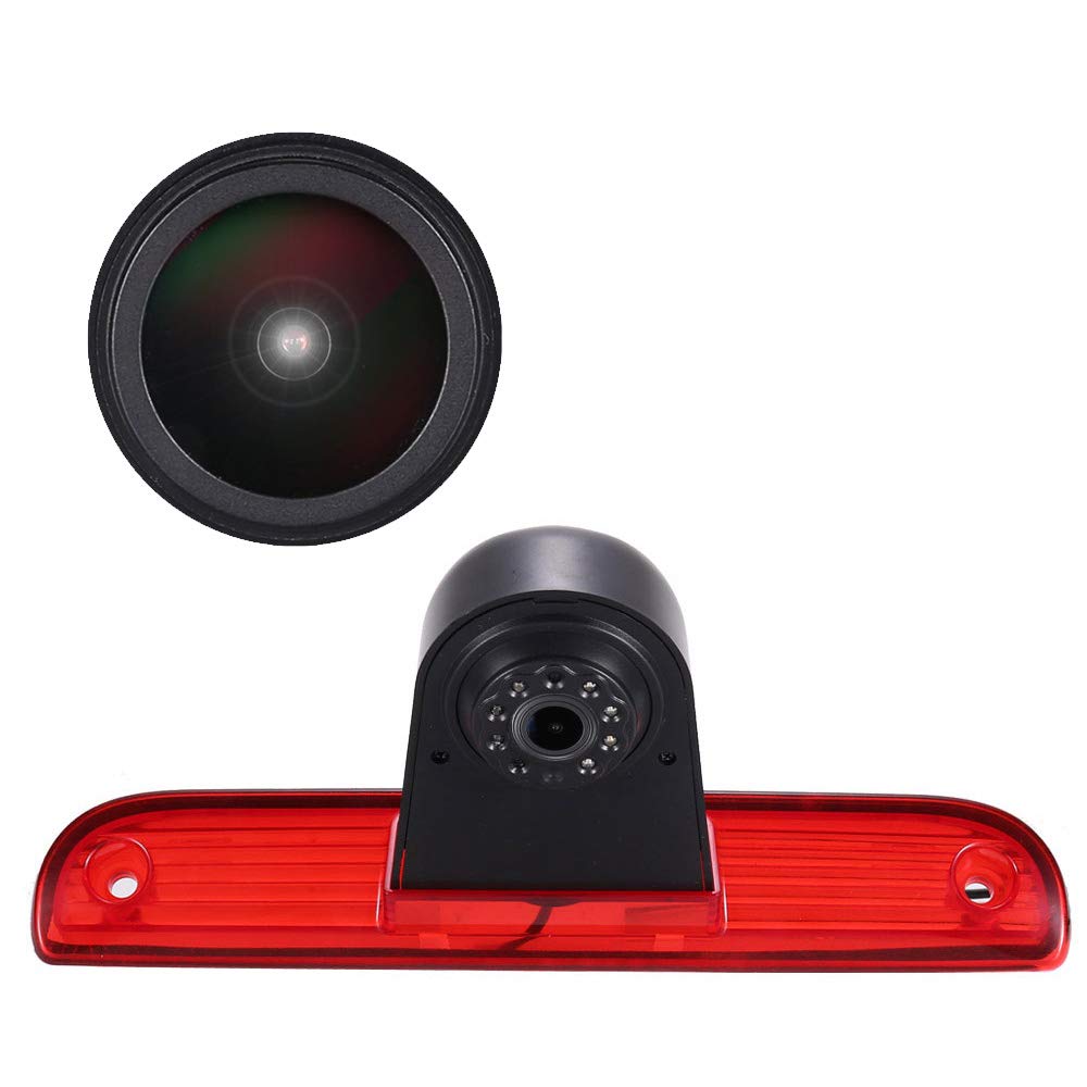 Car Third Roof top mount Brake Light Rear View Backup 18mm Camera replacement for Fiat Ducato X250 X290 Bus Kasten 2006/Peugeot Boxter 2006/Jumper 2006 (New item: adjustable angle and distance)