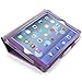 i-BLASON Apple iPad Air/iPad 5 Auto Wake/Sleep Smart Cover Leather Case (Elastic Hand Strap, Multi-Angle, Card Holder) with Bonus Stylus (Multi-Color to Choose from) 3 Year Warranty (Purple)