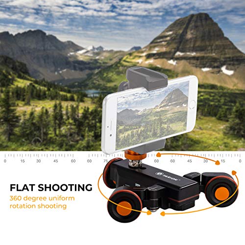 TARION Y5D Autodolly Electric Slider Motorized Pulley Car Cine Dollies Rolling Skater with Wireless Remote for DLSR Camera Video Camcorder Smart Phone