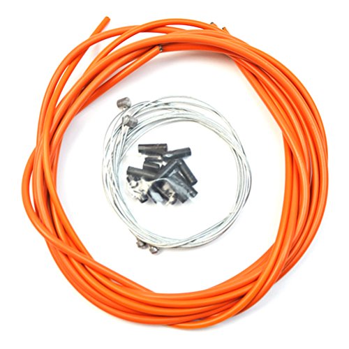 WINOMO Universal Bicycle Brake Shift Cable and Housing Set for Road MTB Bicycle(Orange)