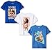 Disney Toddler Girls' Moana 3-Pack Short Sleeve Graphic T-Shirt, Royal/Blue/White, 2T