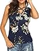 Mofavor Women's Sleeveless Floral Print Casual Lace Up Cami Tank Tops