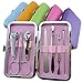 Dealglad 7pcs Stainless Steel Nail Care Personal Manicure & Pedicure Set ,Nail Clippers Scissors Travel & Grooming Kit Tool (Pink)