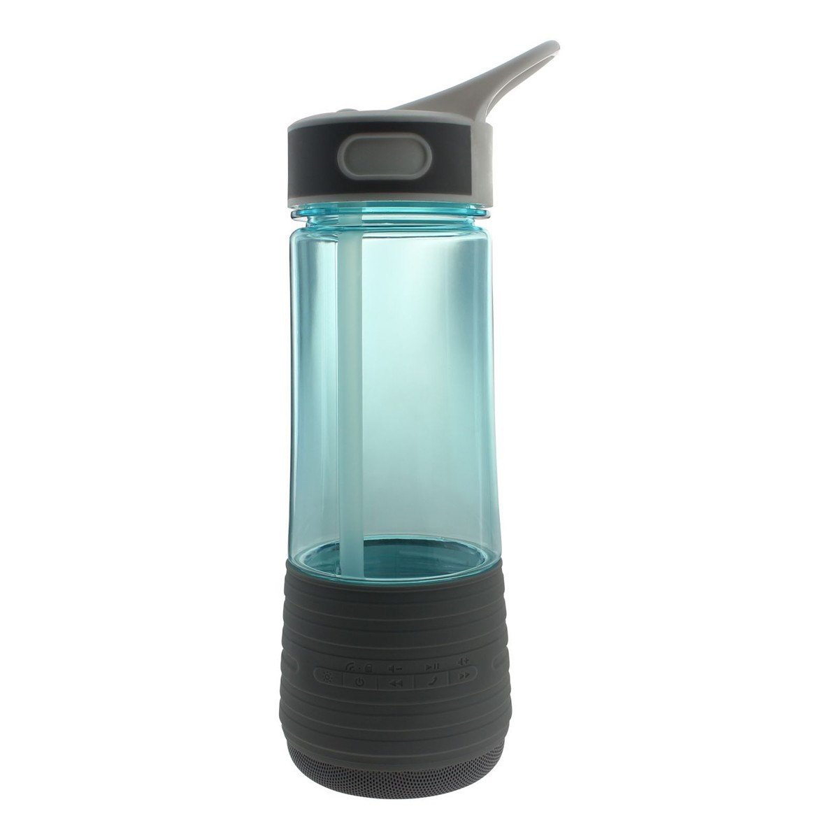 Travel Water Bottle with Speakers Bluetooth & Straw Outdoor & Safety Light for Hiking | BPA Free Water Bottle Wireless IPX7 Waterproof Rechargeable Stereo Mini Speaker By cAoku